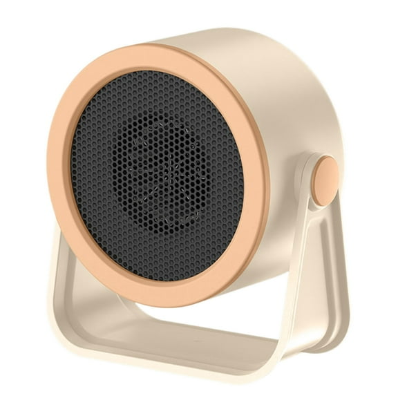 Small Space Heater Desk Portable Low Noise Two Temperature Settings Rechargeable Booster Heater With Adjustable 90 Angle White