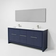 thumbnail image 6 of Lafarre 80 in W Navy Blue Double Vanity, White Quartz Top, Chrome Faucet Set & 70" Mirror, 6 of 9