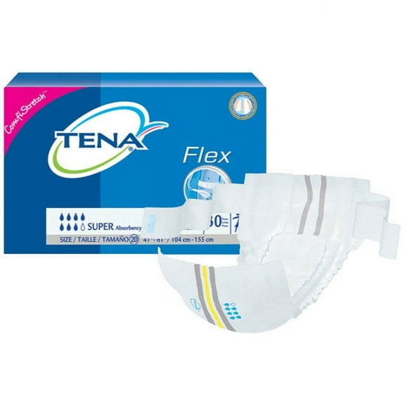 Tena Proskin Flex Super Belted Incontinence Briefs, Size 20, 41" - 61" Waist Part No. 67807 (30/package)