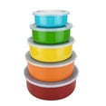 thumbnail image 1 of Juego de 5 recipientes de acero inoxidable para cocina y almacenamiento de alimentos, cuenco para mezclar, color Crisper, juego redondo de cinco piezas de acero inoxidable con tapa, cuenco hermético, 1 of 8