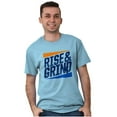 thumbnail image 3 of Rise and Grind Skateboarding Quote Men's Big & Tall Crewneck Graphic Tee Brisco Brands 4X, 3 of 4