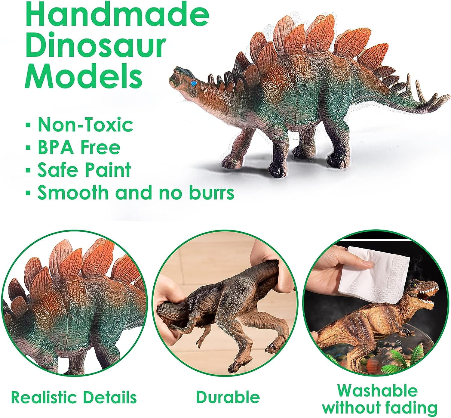 Style-Carry Dinosaur Toys for Kids 3-5 Years, 45Pcs Realistic Dinosaur Toy, Educational Figures, Gift for Boys Girls