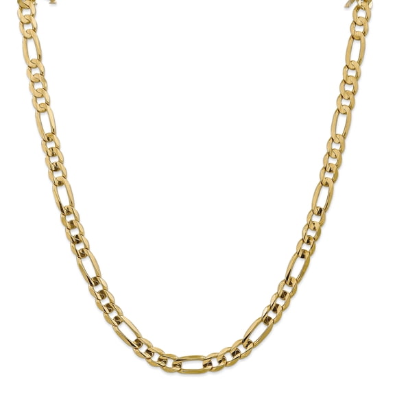 FJC Finejewelers 10k Yellow Gold 7.5mm Concave Figaro Chain Necklace