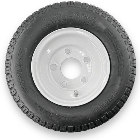 RubberMaster 16x7.50-8 4 Ply LawnGuard Tire and 5 on 4.5 Stamped