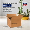 thumbnail image 2 of Caja de mudanza USA, mediana, 18 x 14 x 12 cm, paquete de 10 unidades, corrugada, 2 of 6