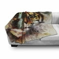 thumbnail image 3 of Tiger Soft Flannel Fleece Throw Blanket, Various of Nature Large Bengal Cat Bald Eagle Butterfly on Vibrant Backdrop, Cozy Plush for Indoor and Outdoor Use, 50" x 70", Multicolor, by Ambesonne, 3 of 6