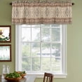 thumbnail image 3 of Brown Geometric Curtain Valances for Windows, Kitchen Valance Window Treatments Panel 2 Pack, Modern Ethnic Southwest Vintage Rod Pocket Short Curtains for Bathroom Bedroom 42 x 18 Inch, 3 of 8