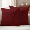 thumbnail image 6 of 2 Pack Outdoor Waterproof Throw Pillow Covers,Classic Solid Dark Red Decorative Square Pillow Case Patio Pillowcases for Chair Couch Sofa 16x16in, 6 of 9