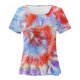 thumbnail image 3 of Gibobby Playera de Manga Corta con Cuello Redondo Tops verano para mujer, camiseta informal con cuello cuadrado y manga corta con botones y abertura, camiseta, Tops,(Rojo,G), 3 of 5