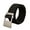 Black - Flat Buckle, variant on Unisex Canvas Web Belt with Metal Slide Buckle Width 1 1/2" Khaki - Flat Buckle