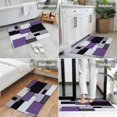 thumbnail image 6 of Purple Black Patchwork Indoor Door Mat 18x30 Inch Abstract Geometric Art Front Door Mat Non Slip Washable Entryway Rug Low Profile Dirt Trapper Doormat for Bathroom Kitchen Bedroom, 6 of 9