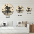 thumbnail image 4 of Designart 'Black and White Striped Under Tropical Leaf II' Modern Wood Wall Clock, 4 of 5