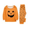 thumbnail image 6 of Halloween Pajamas Family Set - 2 piece Pumpkin Face Print Long Sleeve Tops + Pants Sleepwear,Cartoon Spooky Theme Halloween Pajamas for Family Photos for 9 Years Pjs, 6 of 7