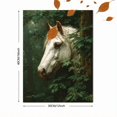 thumbnail image 3 of White Woodland Horse Canvas Wall Art, Equestrian Portrait Print, Rustic Country Home Decor, 3 of 8