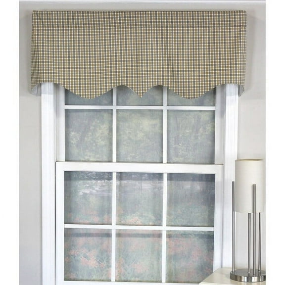 RLF Home Gee Regal 100% Cotton with Fully Lined 3" Rod Pocket Valnance for Windows 50" x 17" Gray