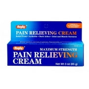 Rugby Maximum Strength Powerful Dual Action Pain Relieving Cream Tube, 3oz