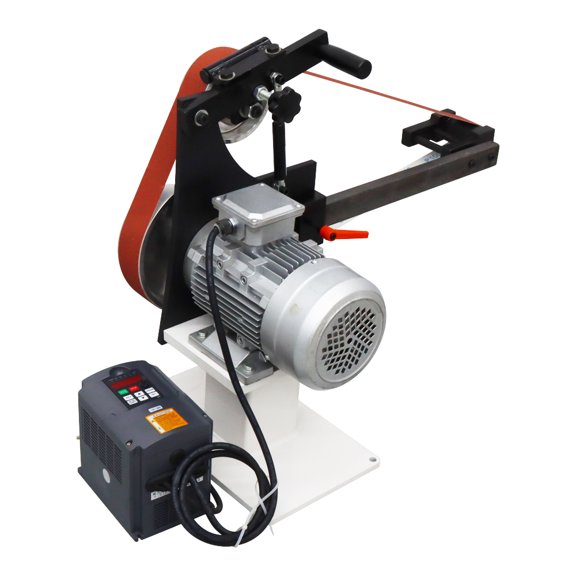 Belt Grinding Polishing Machine Frequency Conversion Industrial Grade with Three Sets Grinding Wheels with Base 110V 2200W