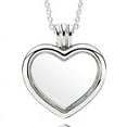 thumbnail image 3 of Sparkling Heart Large Key With Crystal Round Lockets Floating 925 Sterling Silver Necklace For Europe Bead Charm Diy Jewelry, 3 of 7