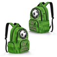 thumbnail image 2 of DISNIMO Soccer Ball Printed 17 Inch Kids School Backpack Lightweight Large Bookbag with Side Mesh Pockets Front Zipper Pocket for Teens Student Daily Use, 2 of 7