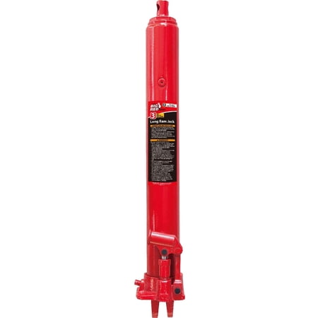 BIG RED 3 Ton Hydraulic Long Ram Jack with Single Piston Pump and Clevis Base Fits Garage/Shop Cranes, Engine Hoists,Red,W3036