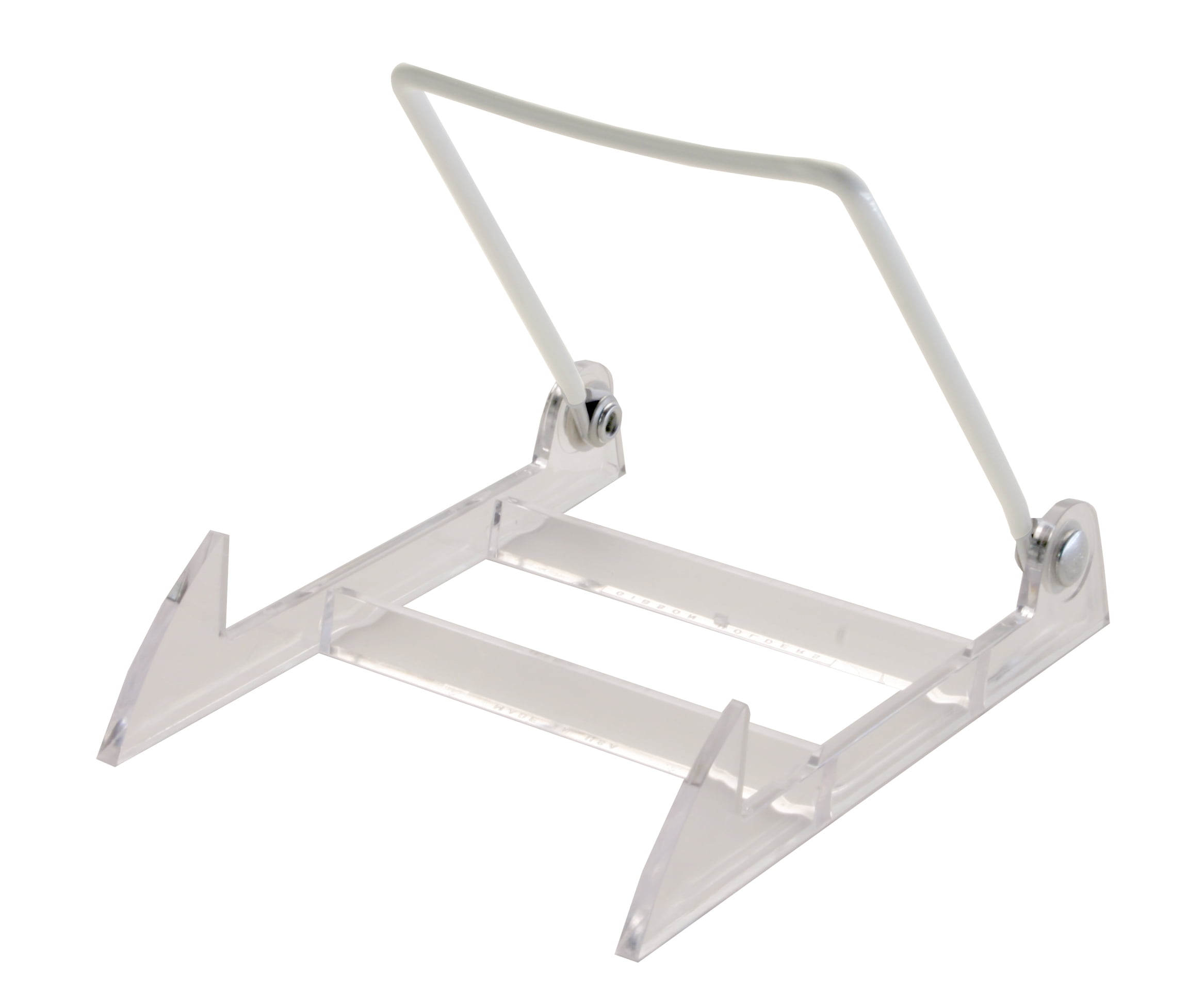 12 3PL Adjustable Wire & Acrylic Easels White/Clear 4" x 5.5" with 4.5" ledge 