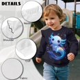 thumbnail image 6 of Yuyamidu Girls Blue Axolotl Sweatshirt 4T-5T Ruffle Shoulder Crewneck Sweatshirts Long Sleeve Pullover Tops Casual Cute Fall Clothes Lightweight Soft Outdoor School Outfits, 6 of 7