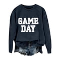 thumbnail image 2 of TQWQT Game Day Sweatshirt Women Game Day Shirt Ladies Long Sleeve Pullover Crewneck Raglan Graphic Tee Football Season Outfit Gameday Apparel Casual Streetwear Oversized Top Black L, 2 of 4