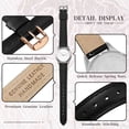 thumbnail image 3 of ANBEER 12mm Flat Thin Elegant Genuine Leather Watch Strap,Quick Release Replacement Watch Band,Black with Rosegold Buckle, 3 of 7