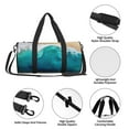 thumbnail image 6 of Fotbe Beach Pattern Foldable Sports Gym Bag with Wet Dry Pocket, Ultralight Travel Bag, Large Capacity Duffel Bag, Splash Proof Carry on Bag, Overnight Bag, Weekender Bag, 6 of 8