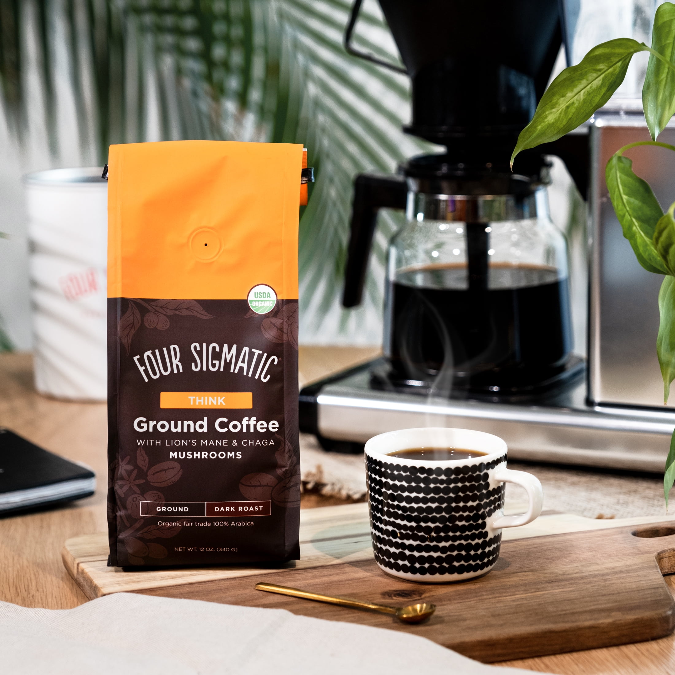 Four Sigmatic Mushroom Coffee Mix, Dark Roast, 12 Ounce Bag