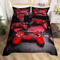 thumbnail image 2 of Erosebridal Housse de Couette Gamepads Rouges, Ensembles de Literie de Jeu Vidéo, Housse de Couette Gamer Vidéo, Décoration de Chambre de Jeu en Microfibre, Réversible, 2 Pcs (Sans Couette), 2 of 7