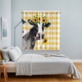 thumbnail image 5 of Curtains 63 Inch Length 2 Panels, Sunflowers Cow Grommets Window Treatment Curtain, Farm Animal Yellow Buffalo Plaid Thermal Curtains Drapes for Living Room/Bathroom, 5 of 9