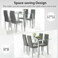 thumbnail image 6 of PAPROOS Dining Table Set for 4, Modern Kitchen Table Sets with Tempered Glass Dining Table and 4 PU Leather Chairs, Compact Dining Room Set for Small Space, Home Dinette Set for 4, Gray, 6 of 9