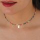 thumbnail image 3 of Gargantilla con colgante de concha bohemia y cadena de cuentas de colores CHAO para mujeres y niñas, 3 of 4