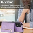 thumbnail image 4 of Samsung A53 5G Case, Dteck Zipper Pocket Credit Card Holder Flip Stand Case PU Leather Shockproof Cover for Samsung Galaxy A53 5G - Purple, 4 of 7