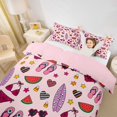 thumbnail image 3 of jejeloiu Preppy Beach Doodle Bedding For Girls,Summer Surf Flip Flop Duvet Cover Full,Pink Purple,Pink Reversible,3-Piece,1 Duvet Cover and 2 Pillowcases, 3 of 6