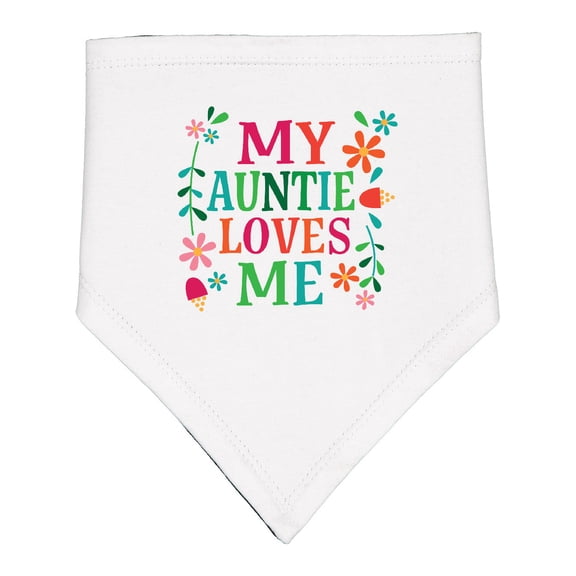 Inktastic My Auntie Loves Me Girls Baby Bandana Bib