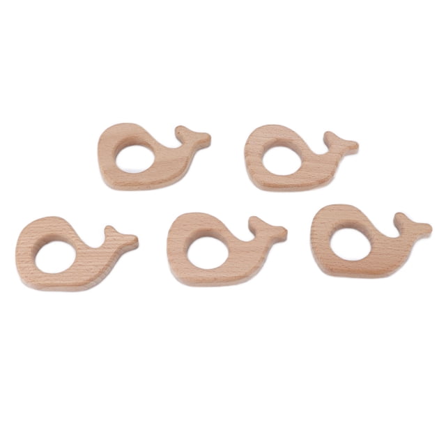 5 mordedores de madera para bebé, de haya, seguros, no tóxicos, resistentes, con forma de caracol, accesorios de joyería DIY.