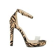 thumbnail image 2 of Women Animal Print Clear Open Toe Ankle Strap Stiletto Platform Heel Sanda 19052, 2 of 6