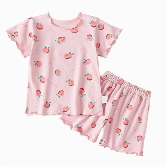 Splozh Toddler Boys Pajama Set 2 Piece Cute Summer Dinosaur Pajamas Short Sleeve Top Shorts Toddler Boys Sleepwear Boys Spring Pajamas,Pink,18-24 Months