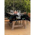 thumbnail image 2 of Outdoor Tablecloth with Umbrella Hole and Zipper, Black Birthday Rectangle Table Cloth 52x70 Inch Waterproof Tablecloth, Colorful Confetti Ribbons Polka Dots Classroom Picnic Table Cover for Patio, 2 of 7