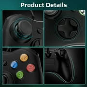 PC Controller, Wired Controller for Xbox 360/PC, 71 in/1.8m USB cable , Double Vibration-Black