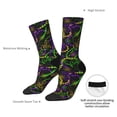 thumbnail image 4 of KLL Neon Mardi Gras Print Cool Socks Men's Women's Crew Socks Funny Crazy Novelty Stockings, 4 of 6