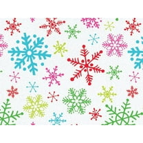 Pack Of 120, Bright Snowflakes Recycled Christmas Printed Tissue Paper 20" X 30" Sheets Half Ream Made In USA