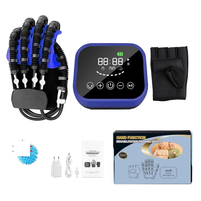 1-2 Pcs Gants Robot Réhabilitation Hémiplégie Électrique Fonction d'Entraînement Main Doigt Équipement de Récupération Exercice, Facile à Utiliser