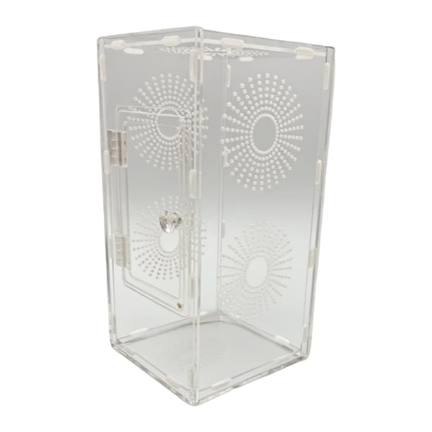 Terrario acrílico pequeño para reptiles, montaje DIY, 15 x 15 x 30 cm, accesorios resistentes para observación de arañas y anfibios, transparente.