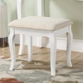thumbnail image 2 of Roundhill Furniture Ashley Wood Make-Up Vanity Table and Stool Set, White, 2 of 9