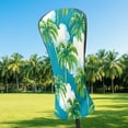 thumbnail image 2 of Golf Club Covers, Palm Tree Blue Premium PU Leather Driver Hybrid Putter Head Covers with Velvet Lining, Waterproof Golf Gifts for Men Women, 2 of 11