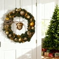 thumbnail image 4 of karymi Christmas Wreath Bow Golden Ball and Pinecone Christmas Wreath Door Hanging Window/wall Decoration Wreath Indoor and Outdoor Christmas Decoration Room Decor Weekly flyer Weekly flyer, 4 of 6