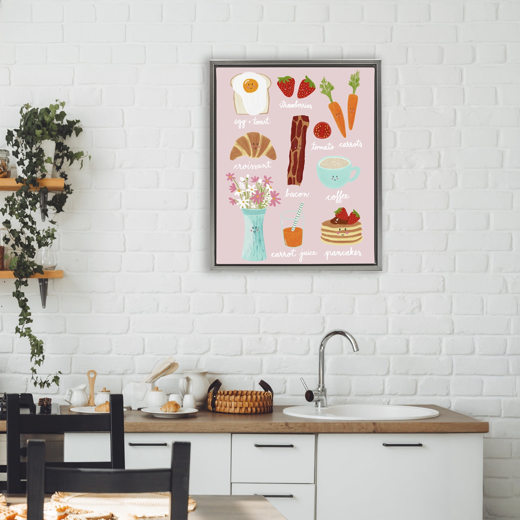 Stupell Industries Lush Summer Breakfast Gray Framed Floater Canvas Wall Art, design by Metka Hiti
